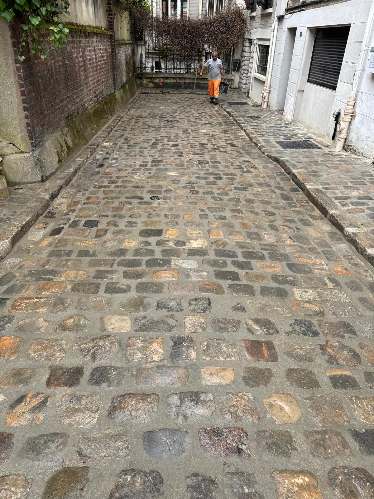 Ruelle pavée en pavés anciens